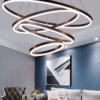 Lustra LED Ring 4 Neagra, cu Telecomanda,3 Tipuri de lumina, 800mm