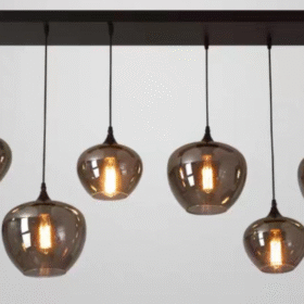 Lustra Maro Sticla Smoked ,6X E27, D1400×340×800mm