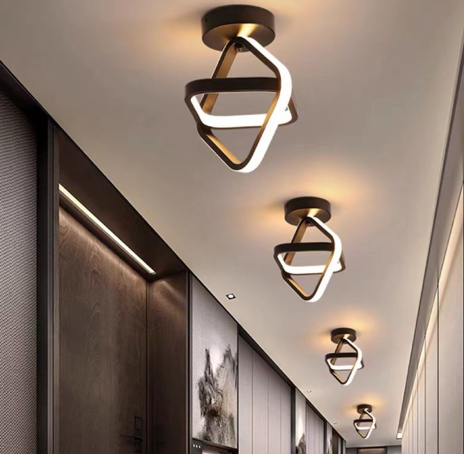 Plafoniera Led Inter 2 Patrate , 3 Tipuri de lumina, Neagra