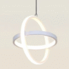 Lustra Led Inter 2 Cercuri , 3 Tipuri de lumina,Alba
