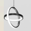 Lustra Led Inter 2 Cercuri , 3 Tipuri de lumina, Neagra