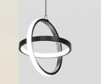 Lustra Led Inter 2 Cercuri , 3 Tipuri de lumina, Neagra