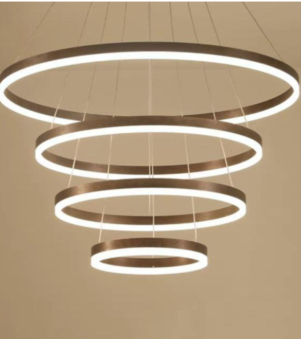 Alternative view of Lustra LED Ring 4 Neagra, cu Telecomanda,3 Tipuri de lumina, 800mm