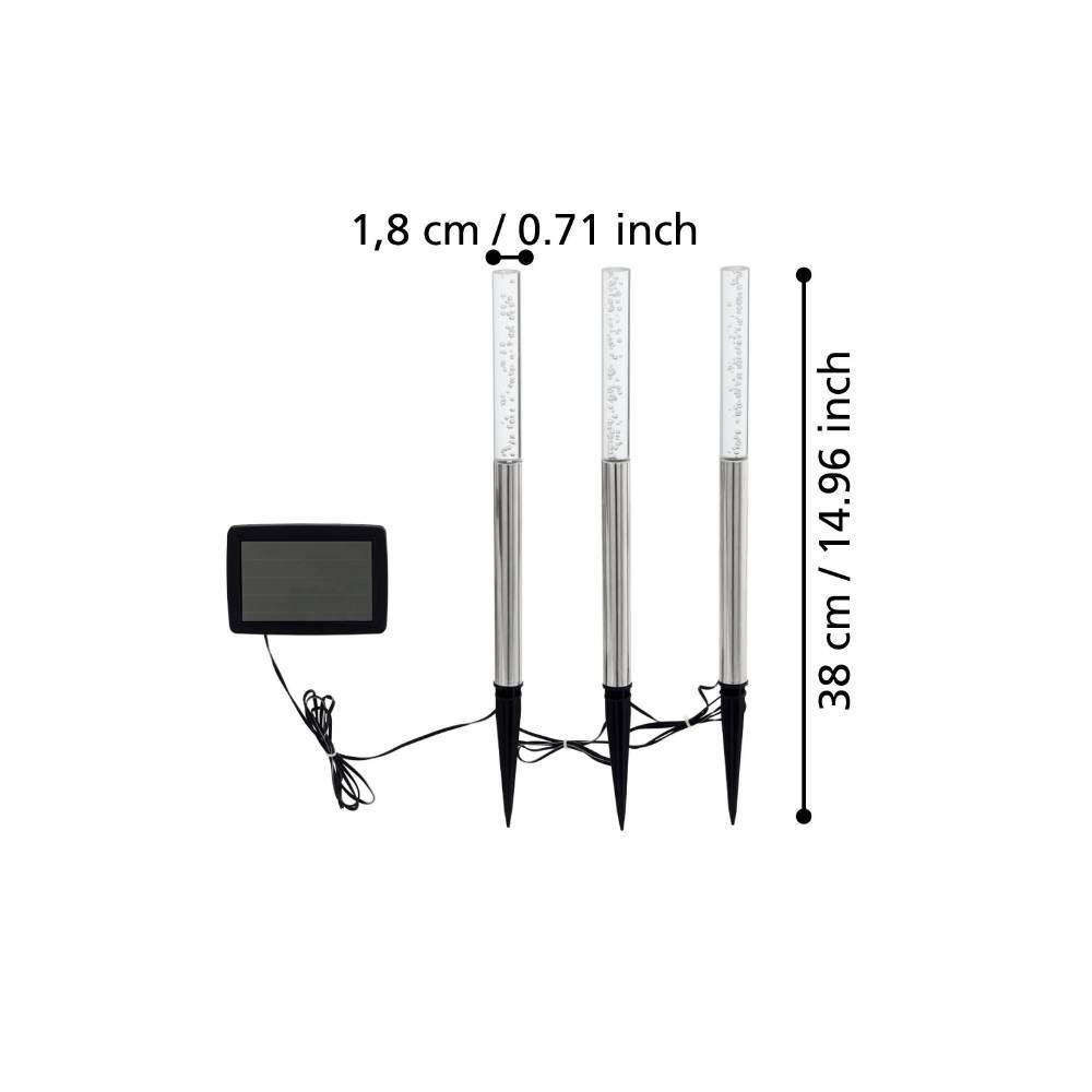 Set 3 lămpi solare LED-RGB 3X0.06W 48666 - imagine 4