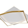 Plafoniera LED cu Telecomanda, Alb/Auriu, D500×500×80mm, 3 Tipuri de lumina