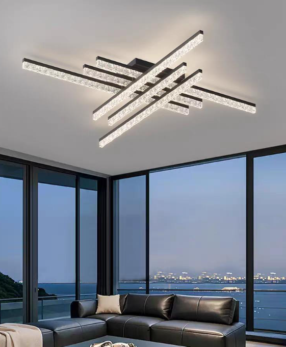 Plafoniera Led cu telecomanda Crystal Cross 2 D800×800×H140mm