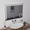 Oglinda LED Mars, 80x60 cm,  Sistem Dezaburire, Ceas & Termometru, Lupa Cosmetica, Dimabila  DVB-W07