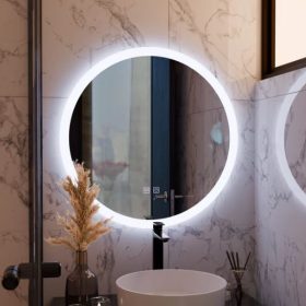 Oglinda LED Rotunda Nelly, 50cm, Touch, Sistem Dezaburire, Dimabila