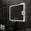 Oglinda LED Flary, Ceas & Termometru, Sistem Dezaburire, Lupa Cosmetica, Dimabila, 80X60cm DVB-W05
