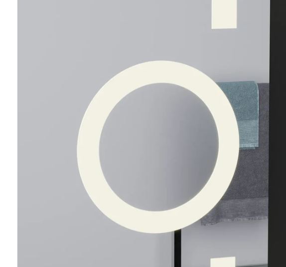 Oglinda LED Flary, Ceas & Termometru, Sistem Dezaburire, Lupa Cosmetica, Dimabila, 80X60cm DVB-W05 - imagine 3