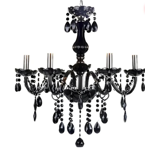 Alternative view of Candelabru ALLEN Black 5xE14 Cristal si Metal 48 cm
