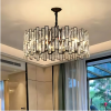 Candelabru Cristal MELLY Eleganza 8xE14, Diametru 49cm, Negru, Inaltime Reglabila