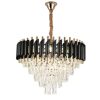 Candelabru Cristal VELLITA 8x E14, Diametru 49 cm,Negru si Auriu Lucios, Inaltime Reglabila
