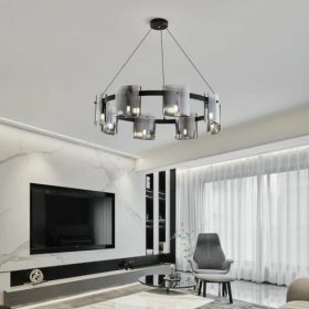 Lustra Modern Black Glass Verona G9 X 9 D80 cm