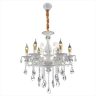 Candelabru SARRITA 6xE14 Cristal si Metal – Design Clasic, Alb Argintiu