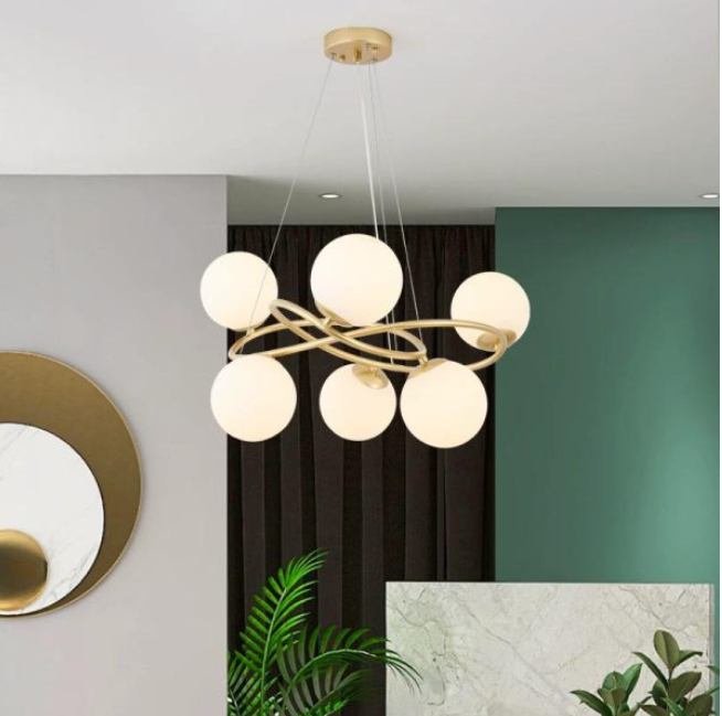 Alternative view of Lustra Glow Gold 3 ,cu globuri E27 x 6, D 680×680×800mm