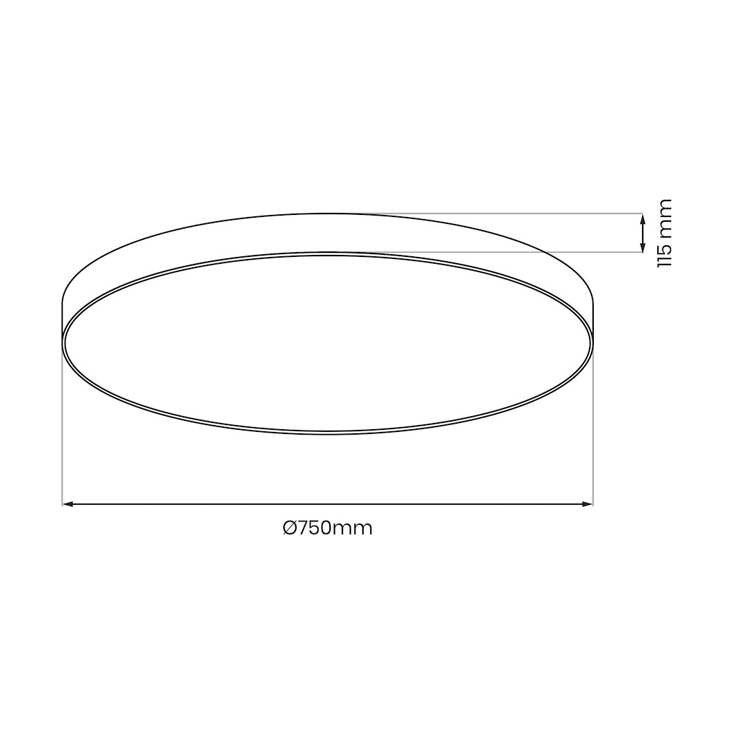 Plafoniera Siena 80W LED Ø750 mm cu Telecomanda, 3 Tipuri de lumina,Alb cu Negru - imagine 7