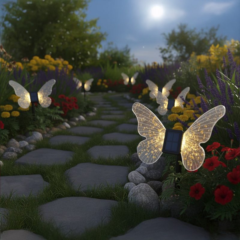Alternative view of Lampa solara exterior Butterfly 24cm 3000K IP44