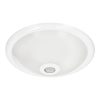 Round white recessed ceiling light with a small central diffuser (LED downlight)