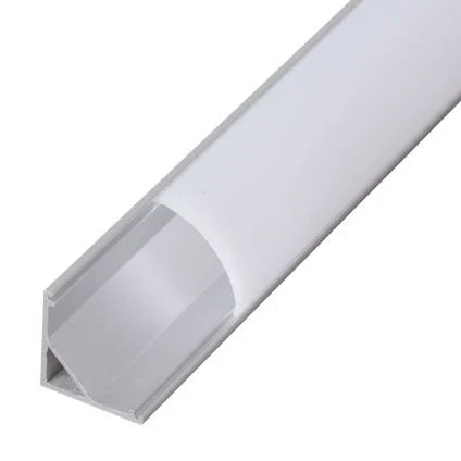 White translucent LED channel extrusion with a snap-on diffuser cover, revealing a U-shaped hollow profile