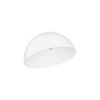 White dome-shaped pendant lamp shade viewed from the side