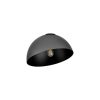 Gray dome pendant light with an exposed bulb inside, black interior visible