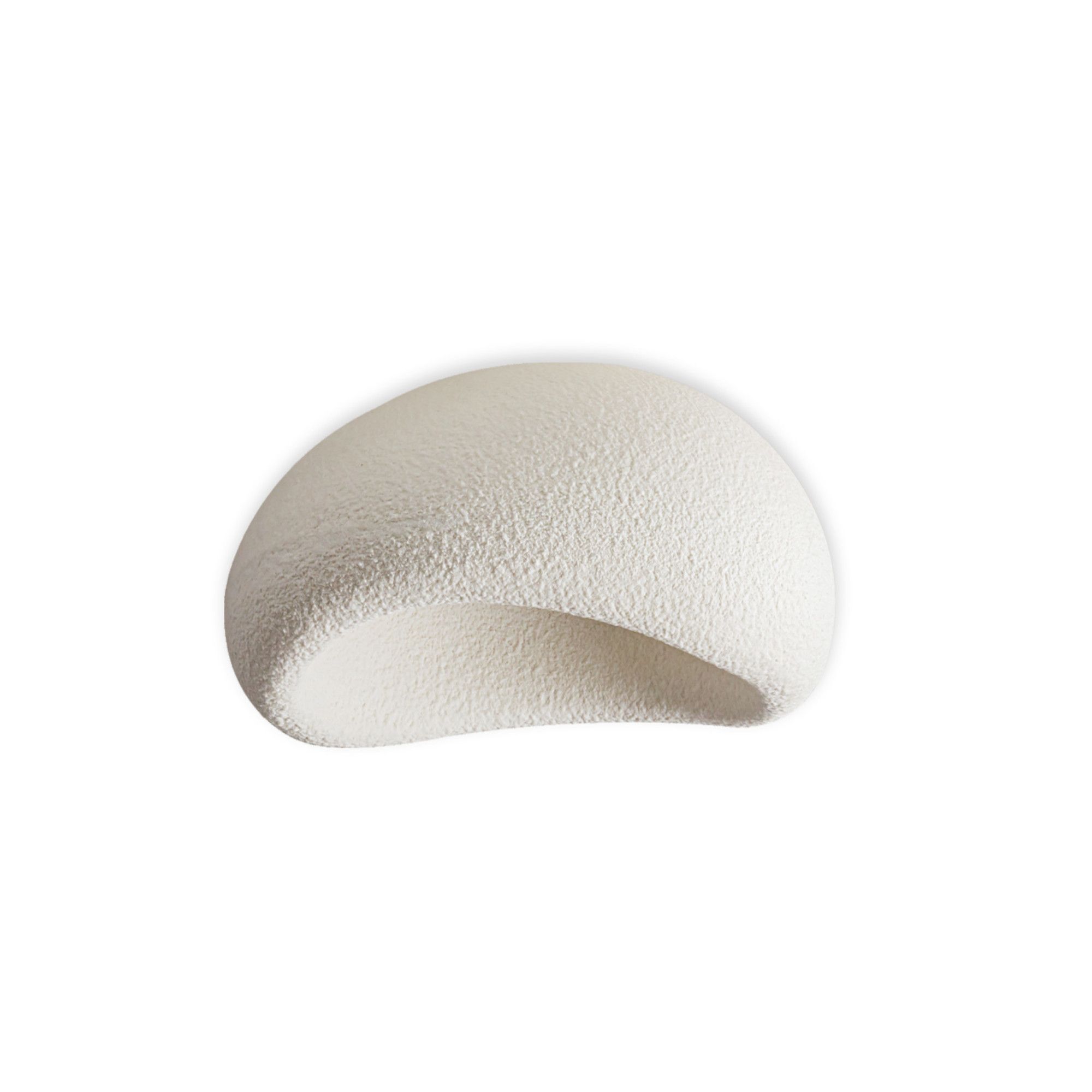 Two white eggshells overlapping in a close-up shot against a white background.