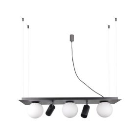 Lustra Plant NATURE , 3xE14 + 2 x GU10, alb, negru, D120x90cm