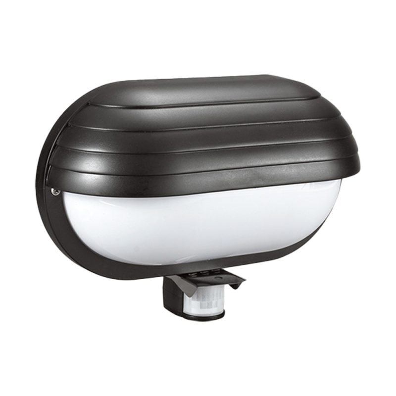 Outdoor wall-mounted LED light with motion sensor for security lighting