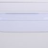 White rectangular ceiling light with rounded edges, a modern flush-mount fixture.