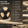 Large reel of LED COB strip with a glowing segment, advertising 30 meters of interior lighting in 4000K neutral white.