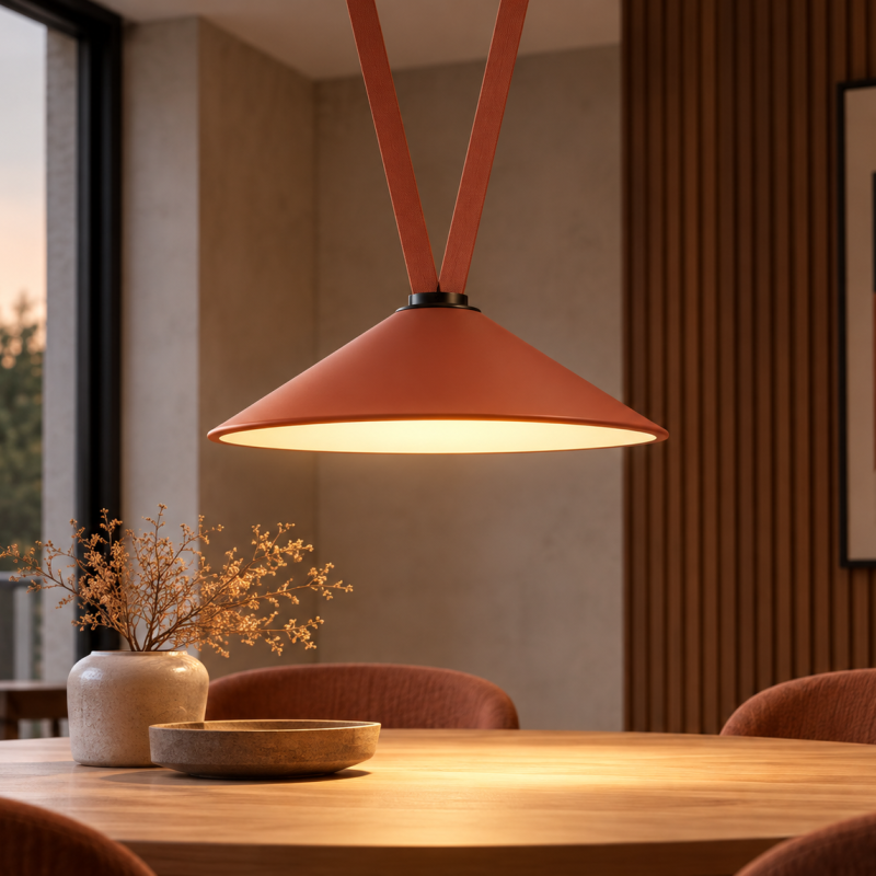 Alternative view of Pendul Cone LED pentru curea textila, 12W, 48V, CCT, Portocaliu