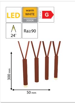 Pendul cilindric pentru curea textila 7W 48V 3000K 3000K Portocaliu - imagine 3