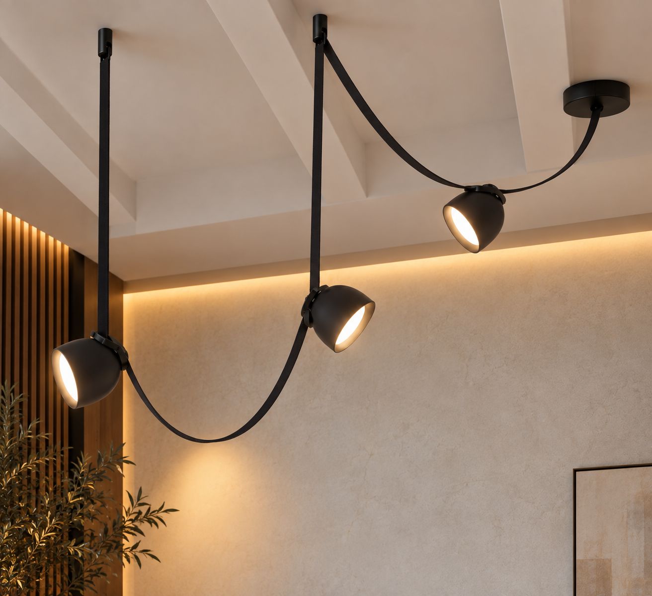 Pendul Bell LED pentru curea textila, 9W, 48V, CCT, Gri inchis - imagine 2