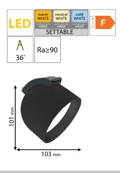 Pendul Bell LED pentru curea textila, 9W, 48V, CCT, Gri inchis - imagine 3
