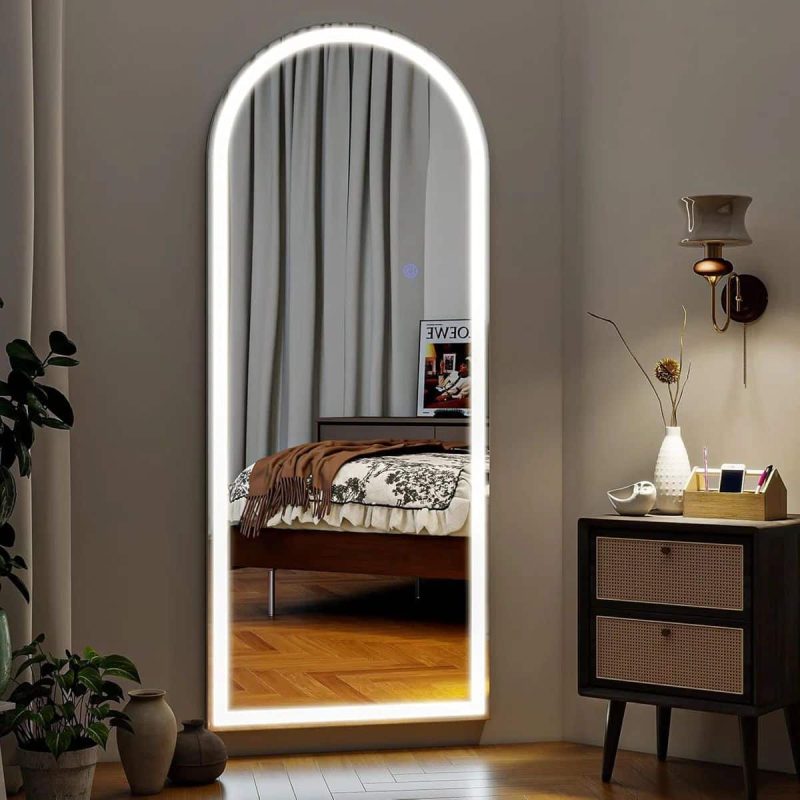 Oglindă LED Arcuita Premium 70×170 cm, 3 Tipuri de Lumină – Calda, Rece, Neutra - imagine 5