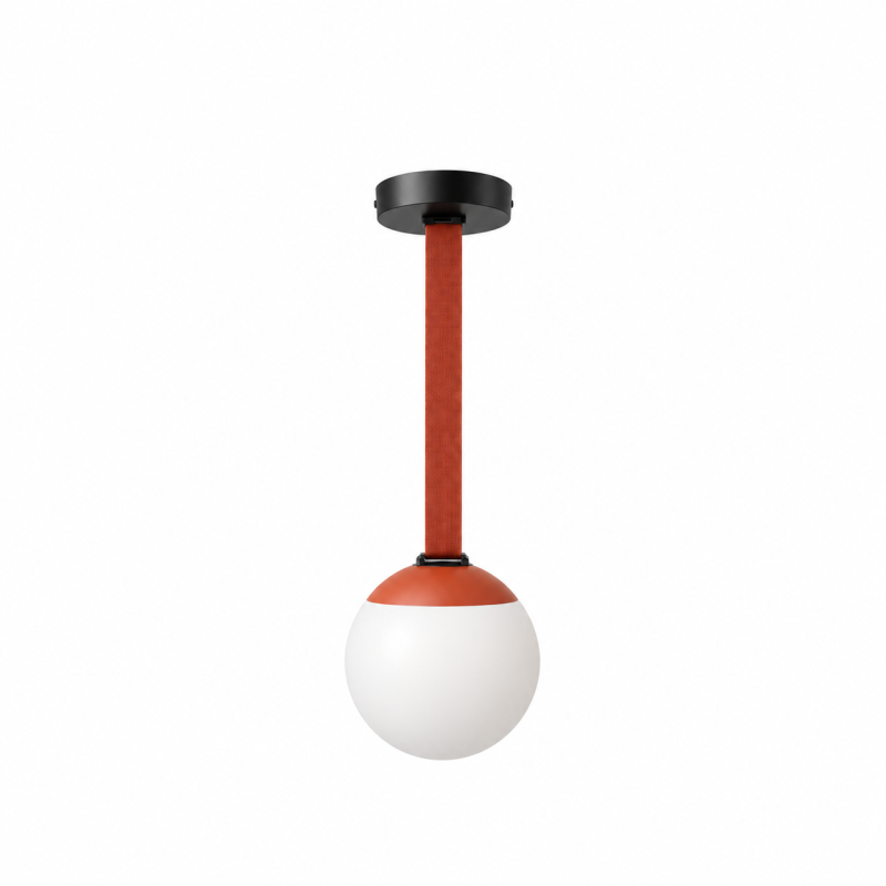 Pendul Sphere LED pentru curea textila, 9W, 48V, CCT, Portocaliu