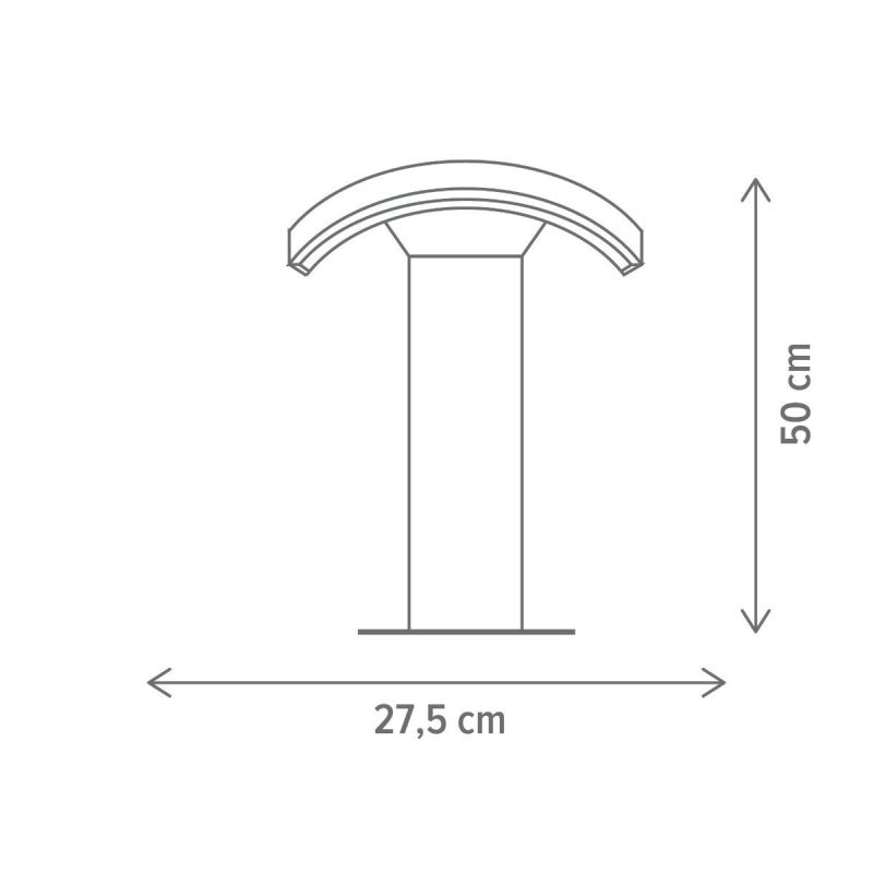 Stalp LED de exterior , 13,5W, 4000K, 50 cm, IP 54, Negru - imagine 4