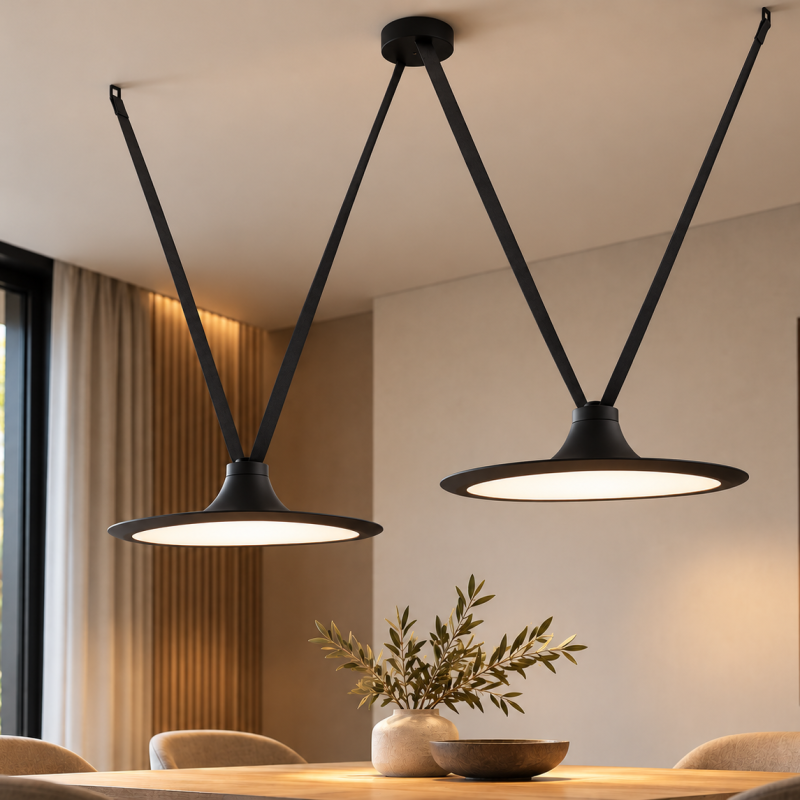 Pendul UFO LED pentru curea textila, 15W, 48V, CCT, Gri inchis - imagine 3