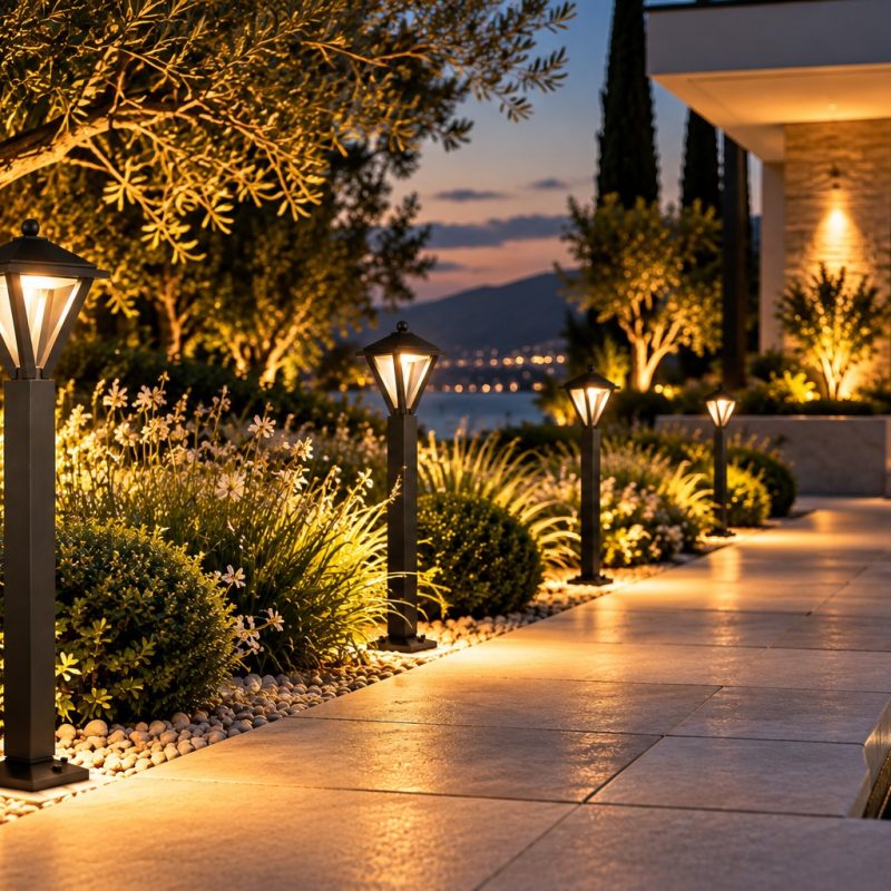 Alternative view of Stalp LED Exterior 12W 3000K IP65 – 60 cm | Iluminat Modern pentru Gradina