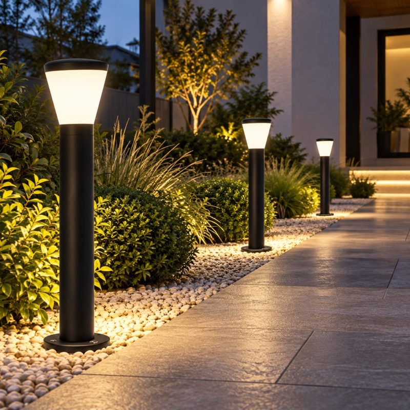 Alternative view of Stalp Iluminat Exterior 1XE27, 80 cm, IP65 – Design Modern pentru Gradina și Alei