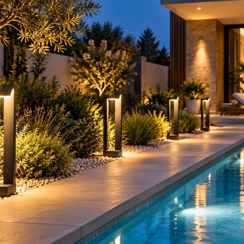 Alternative view of Stalp LED Exterior 10W 3000K IP65 – 60 cm | Iluminat Modern pentru Gradina