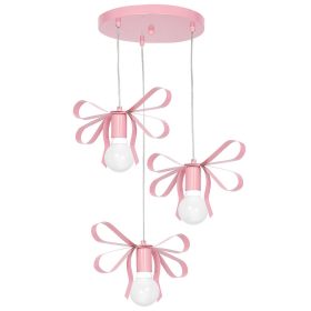 Lustră Bow Pink 3XE27, 30 cm – Roz