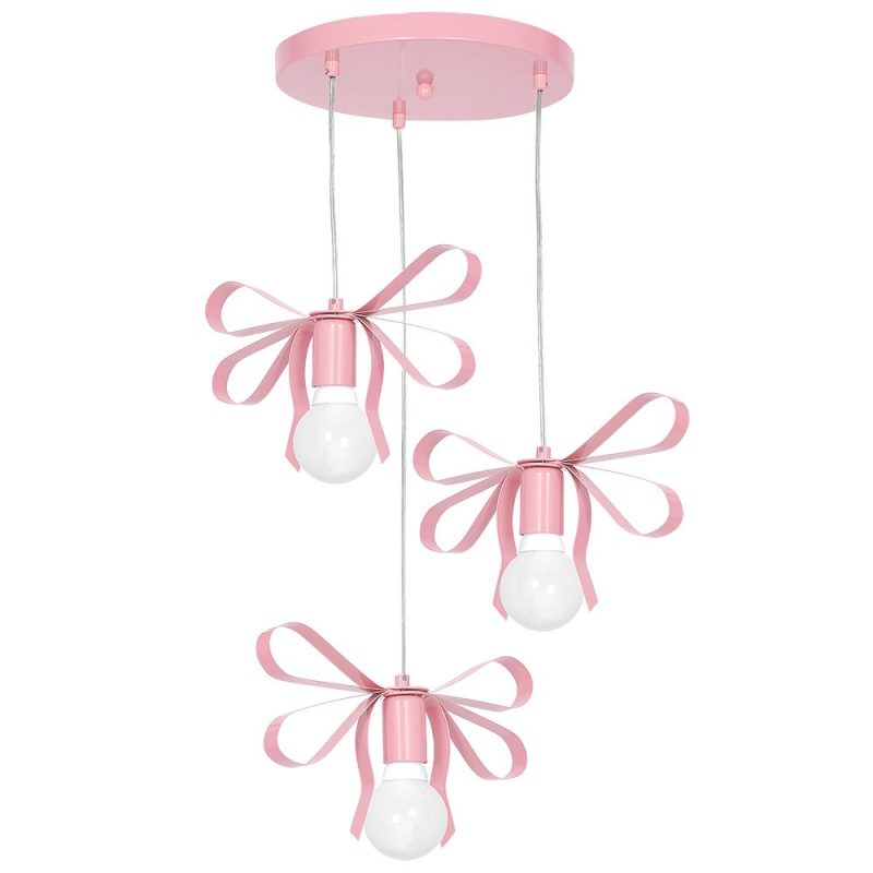 Lustră Bow Pink 3XE27, 30 cm – Roz