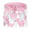 Lustra pentru copii Pink Butterfly ,3XE27, 30cm, Roz | Metal + Cristal