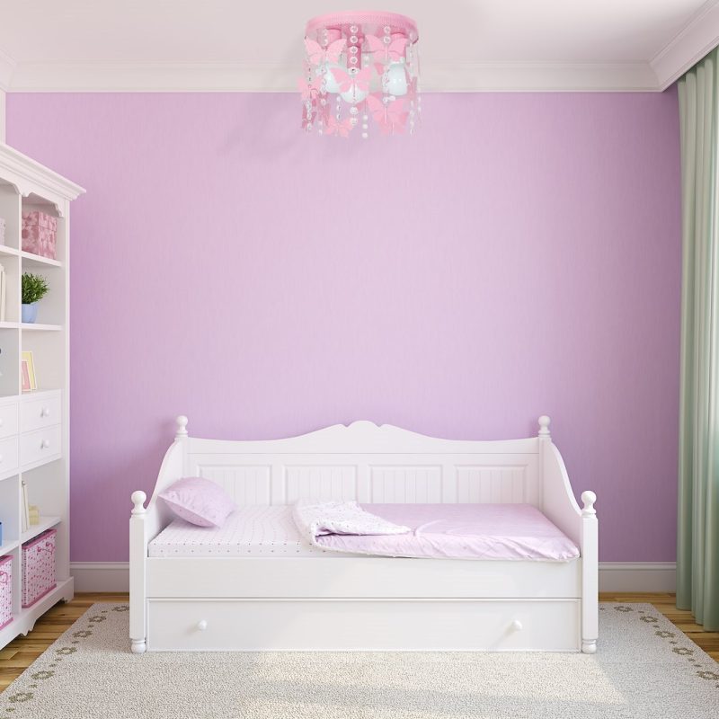Alternative view of Lustra pentru copii Pink Butterfly ,3XE27, 30cm, Roz | Metal + Cristal