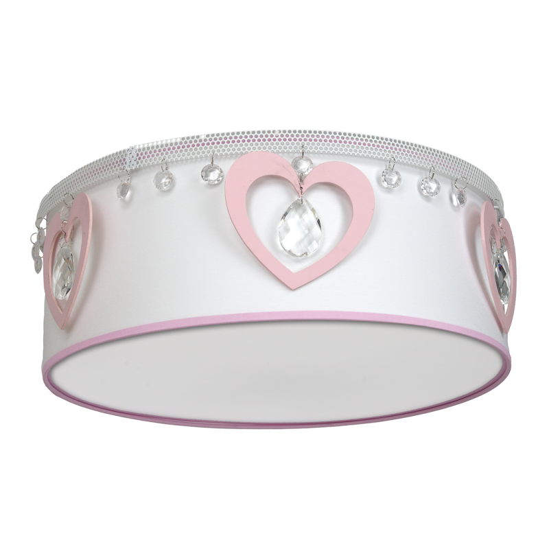 Lustra Love 2XE27, 40 cm – Alb/Roz