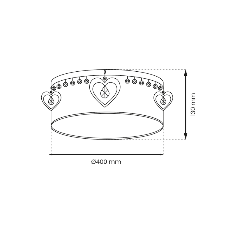 Lustra Love 2XE27, 40 cm – Alb/Roz - imagine 4