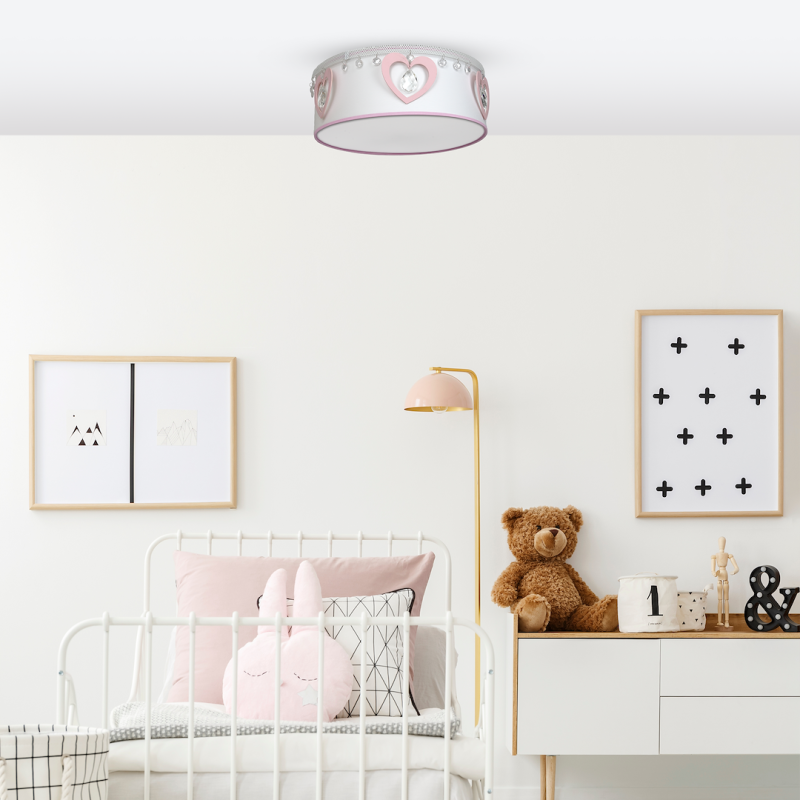 Alternative view of Lustra Love 2XE27, 40 cm – Alb/Roz